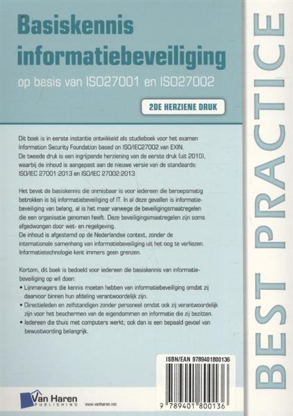 Grote foto basiskennis informatiebeveiliging op basis van iso27001 en iso27002 best practice boeken informatica computer