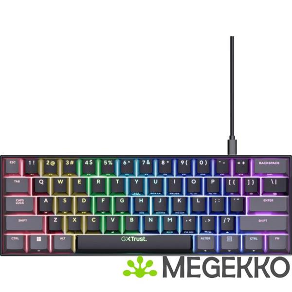 Grote foto trust gxt 867 acira mechanisch mini gaming toetsenbord 60 zwart computers en software toetsenborden