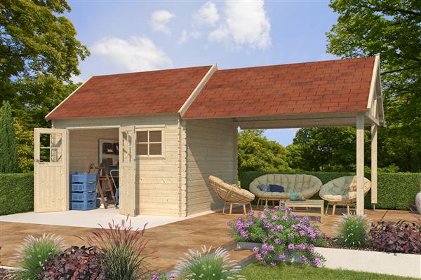 Grote foto nieuw cottage tuinhuis 3802ext met overkapping tuin en terras tuinhuisjes en blokhutten