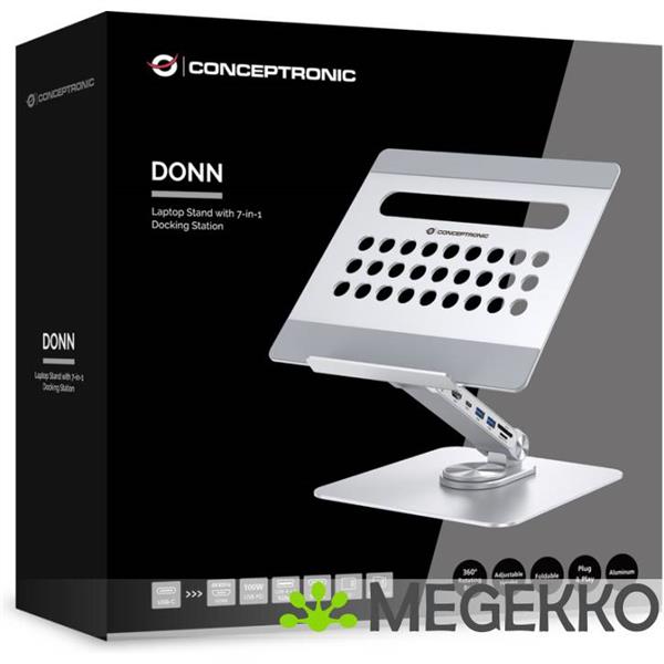 Grote foto conceptronic donn27g laptopstandaard zilver computers en software overige computers en software