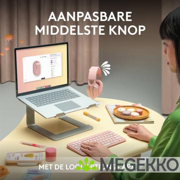 Grote foto logitech pebble 2 m350s roze draadloze muis computers en software overige computers en software