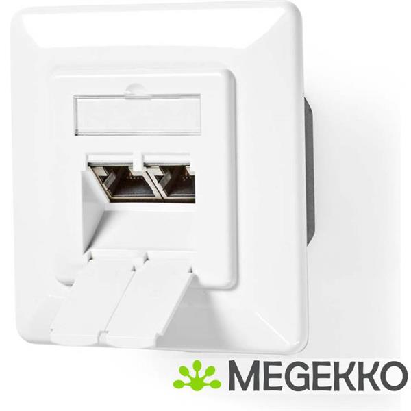 Grote foto netwerk wanddoos inbouw 2 poort en cat7 recht female goud verguld pvc ivoor doos computers en software netwerkkaarten routers en switches