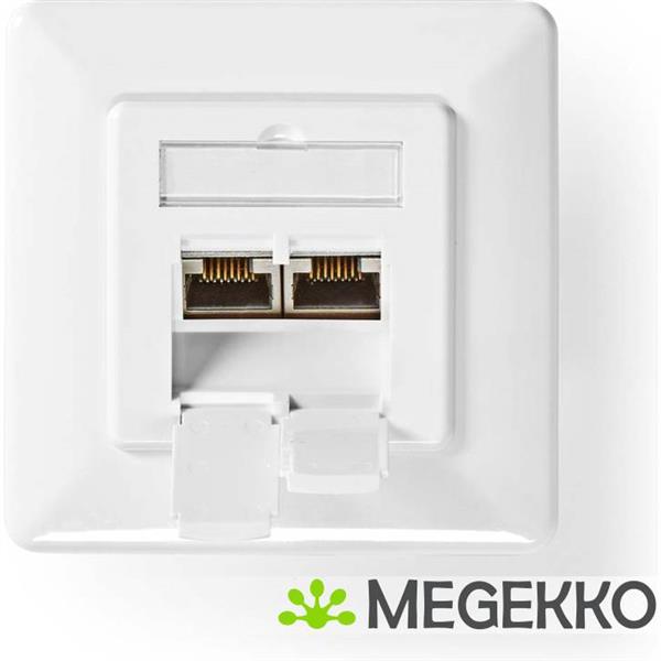 Grote foto netwerk wanddoos inbouw 2 poort en cat7 recht female goud verguld pvc ivoor doos computers en software netwerkkaarten routers en switches