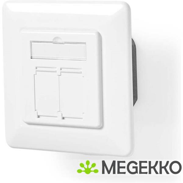 Grote foto netwerk wanddoos inbouw 2 poort en cat7 recht female goud verguld pvc ivoor doos computers en software netwerkkaarten routers en switches