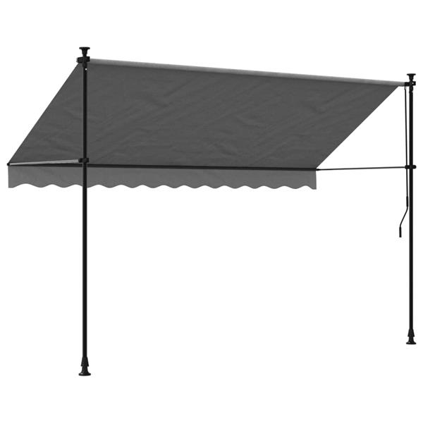 Grote foto vidaxl luifel uittrekbaar 300x150 cm stof en staal antracietkleurig tuin en terras overige tuin en terras