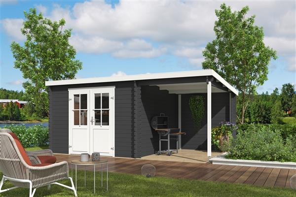 Grote foto blokhut met overkapping tampa 481x292 vuren tuin en terras tuinhuisjes en blokhutten