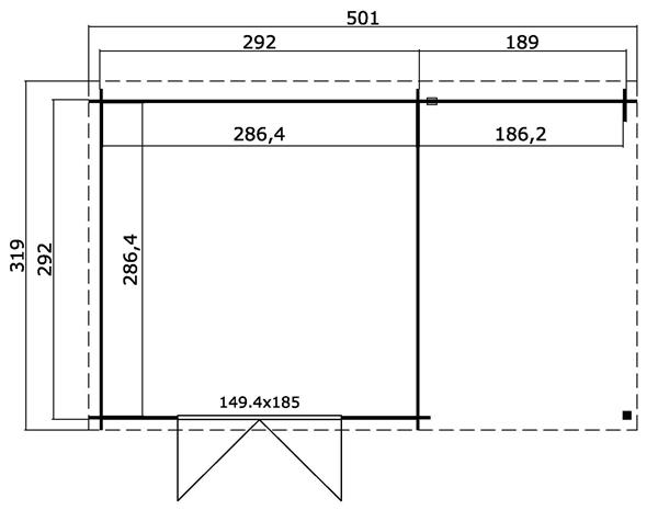 Grote foto blokhut met overkapping tampa 481x292 vuren tuin en terras tuinhuisjes en blokhutten