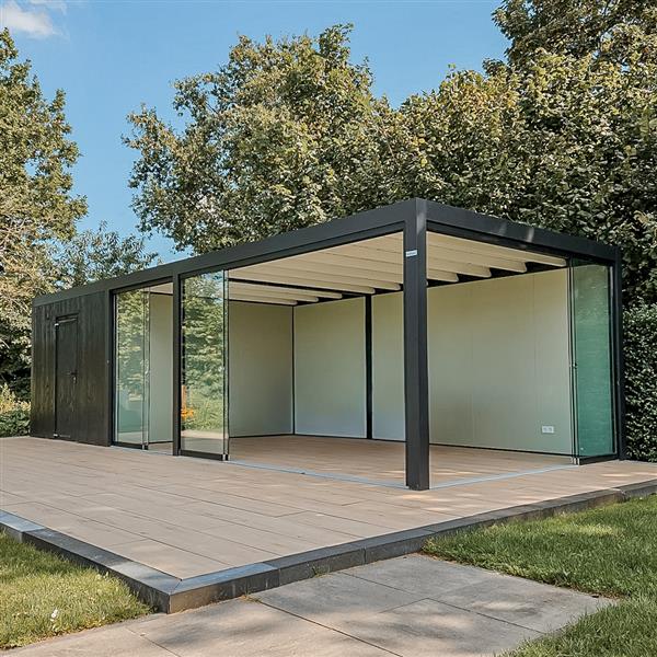 Grote foto kortingen op maatwerk aluminium tuinhuis allure tuin en terras tuinhuisjes en blokhutten