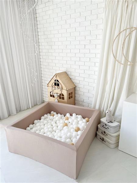 Grote foto ballenbad cotton 106x106x40 cm beige excl ballen kinderen en baby overige