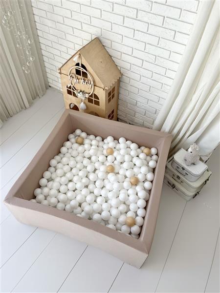 Grote foto ballenbad cotton 106x106x40 cm beige excl ballen kinderen en baby overige