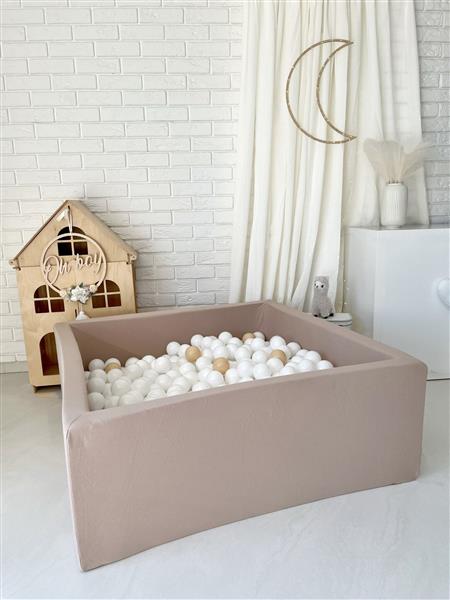 Grote foto ballenbad cotton 106x106x40 cm beige excl ballen kinderen en baby overige
