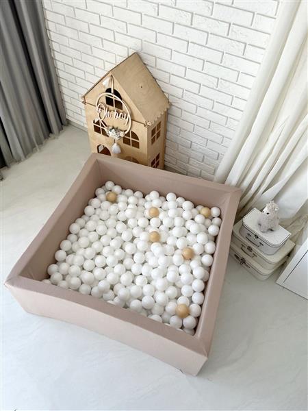 Grote foto ballenbad cotton 106x106x40 cm beige excl ballen kinderen en baby overige