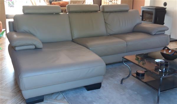 Grote foto salon in leder en pouffe huis en inrichting sofa en chaises longues