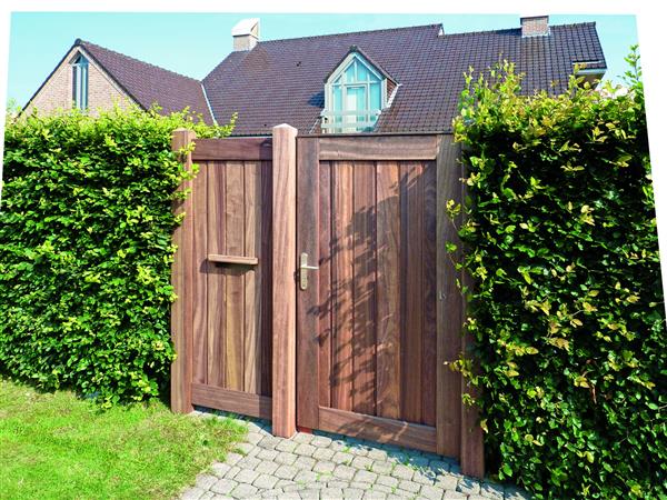 Grote foto poort deluxe verticaal 182 x 300 tuin en terras hekken en schuttingen