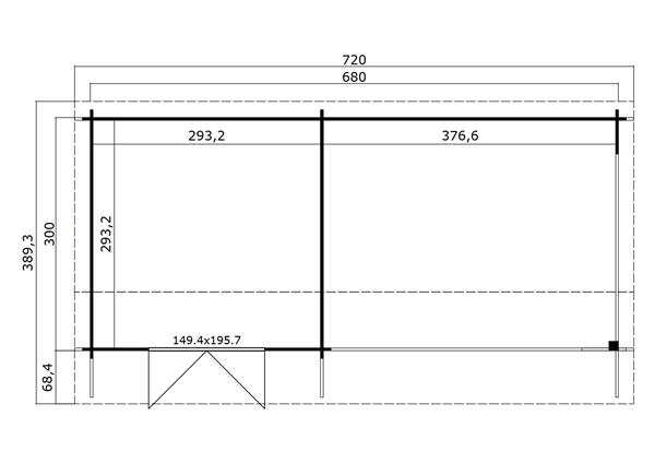Grote foto blokhut met overkapping maribel 680x300 vuren tuin en terras tuinhuisjes en blokhutten