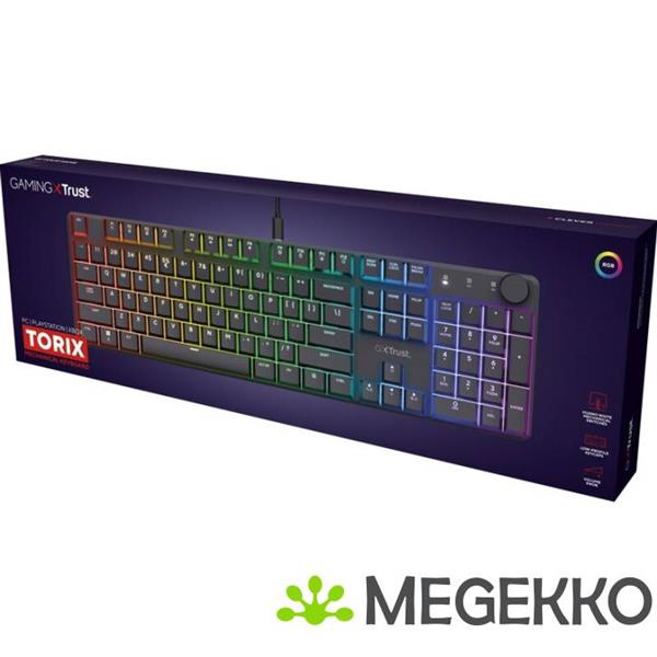 Grote foto trust gxt 866 torix low profile mechanisch gaming toetsenbord zwart computers en software toetsenborden