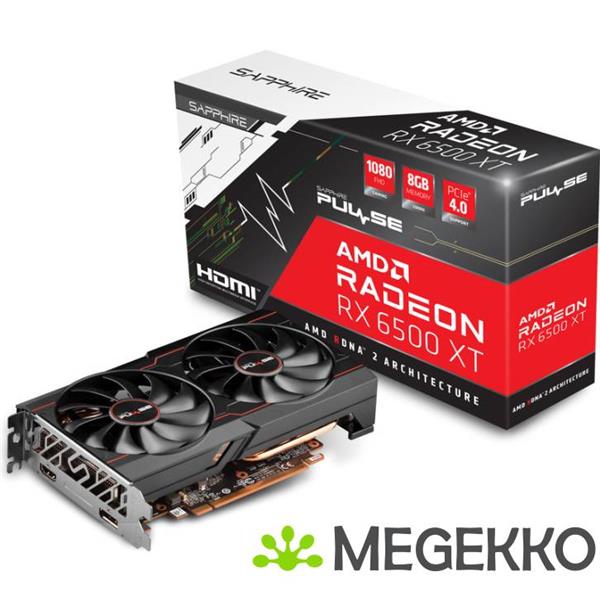 Grote foto sapphire pulse radeon rx 6500 xt amd 8 gb gddr6 computers en software videokaarten
