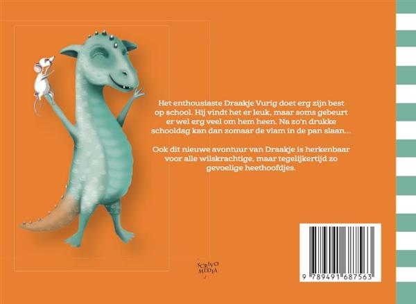 Grote foto draakje vurig op school boeken jeugd 13 jaar en ouder