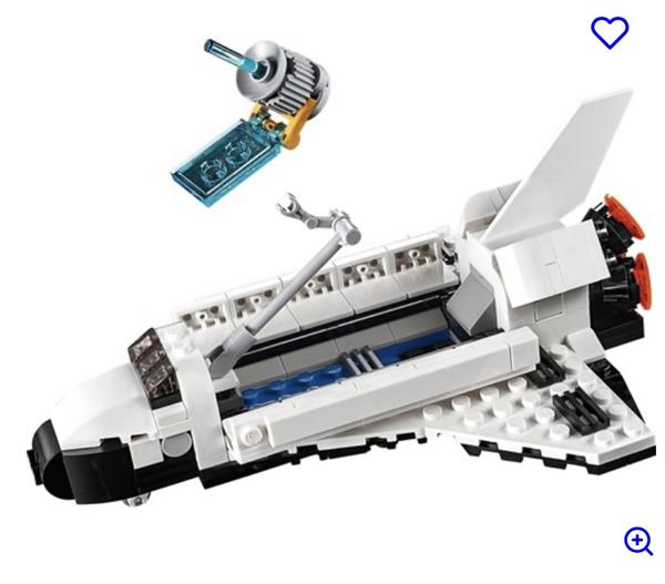 Grote foto lego creator 31091 spaceshuttle kinderen en baby duplo en lego