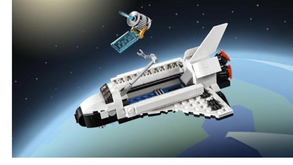 Grote foto lego creator 31091 spaceshuttle kinderen en baby duplo en lego