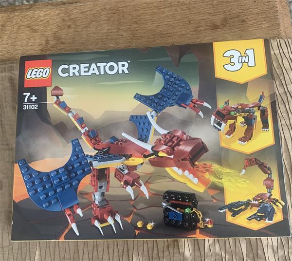 Grote foto lego creator 31102 vuurdraak kinderen en baby duplo en lego