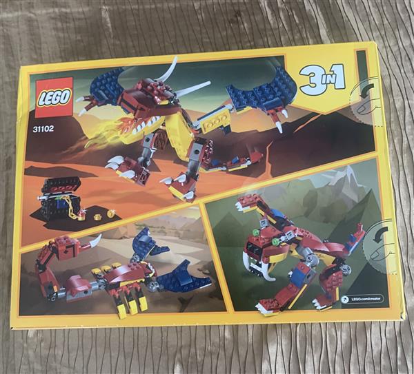 Grote foto lego creator 31102 vuurdraak kinderen en baby duplo en lego