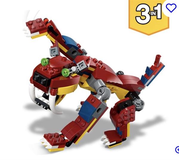 Grote foto lego creator 31102 vuurdraak kinderen en baby duplo en lego