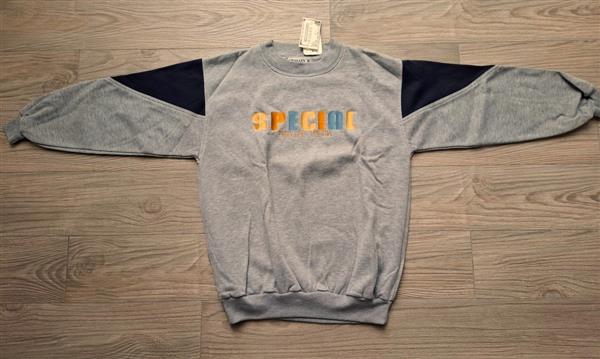Grote foto lichtgrijze sportieve sweater met accenten med l kleding dames truien en vesten