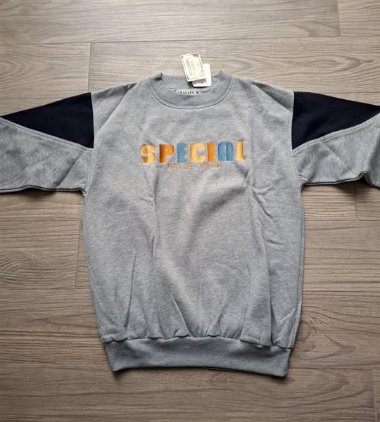 Grote foto lichtgrijze sportieve sweater met accenten med l kleding dames truien en vesten