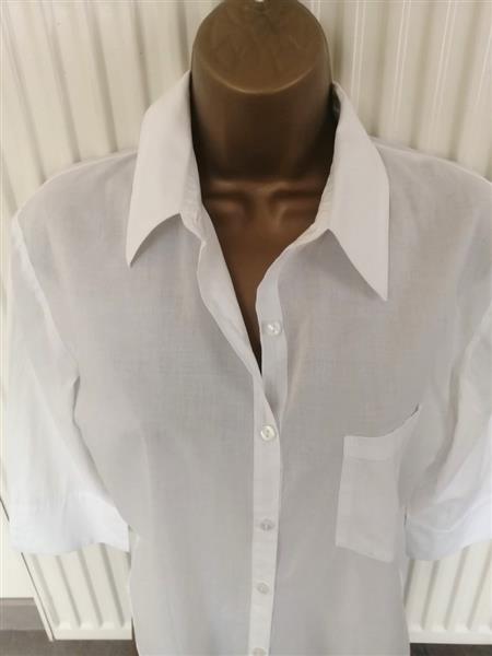 Grote foto witte zomer blouse met driekwart mouwen 38 kleding dames blouses