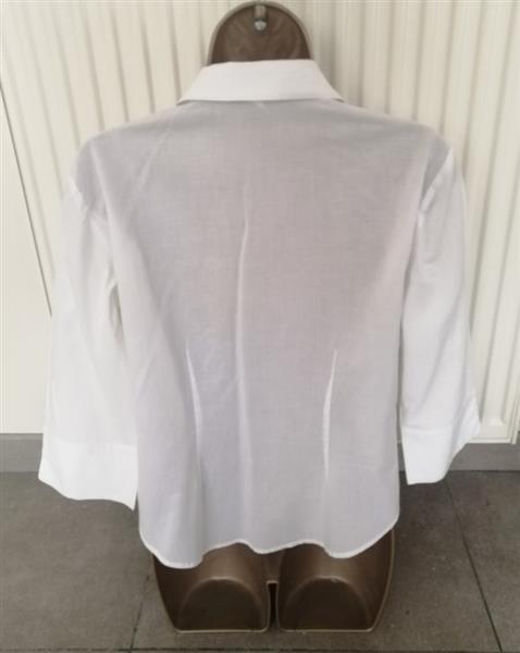 Grote foto witte zomer blouse met driekwart mouwen 38 kleding dames blouses