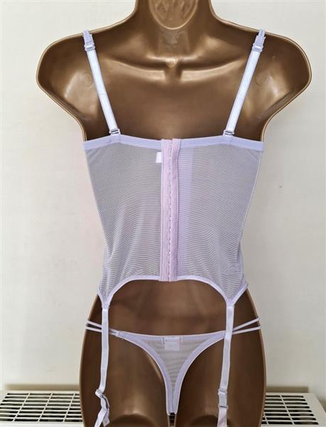 Grote foto doorzichtig lila torselet jarretelles en string kleding dames ondergoed en lingerie