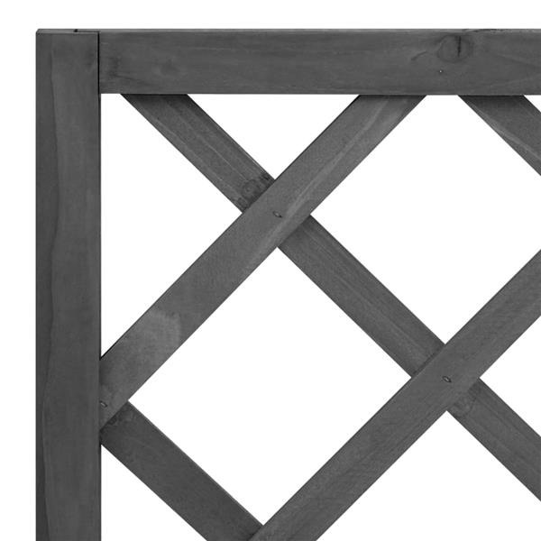 Grote foto vidaxl latwerkplantenbak 70x30x135 cm massief vurenhout zwart tuin en terras overige tuin en terras