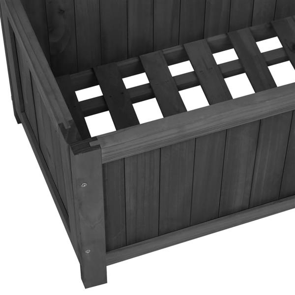 Grote foto vidaxl latwerkplantenbak 70x30x135 cm massief vurenhout zwart tuin en terras overige tuin en terras