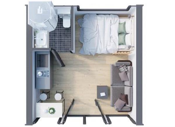Grote foto frame panel modular house with 24 m terrace diensten en vakmensen bouw en reparatie