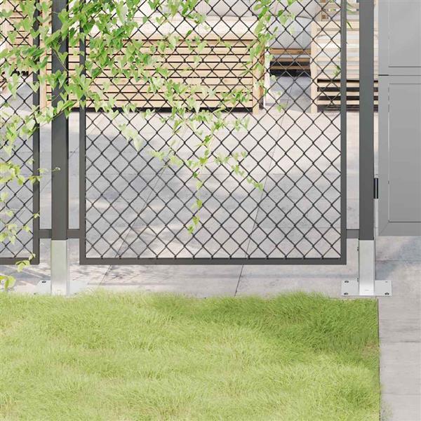 Grote foto vidaxl spokkels vierkant 4 st gegalvaniseerd staal zilverkleurig tuin en terras overige tuin en terras
