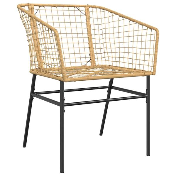 Grote foto vidaxl 7 delige tuinset poly rattan glas bruin tuin en terras tuinmeubelen