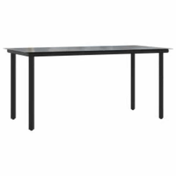 Grote foto vidaxl 7 delige tuinset poly rattan glas bruin tuin en terras tuinmeubelen