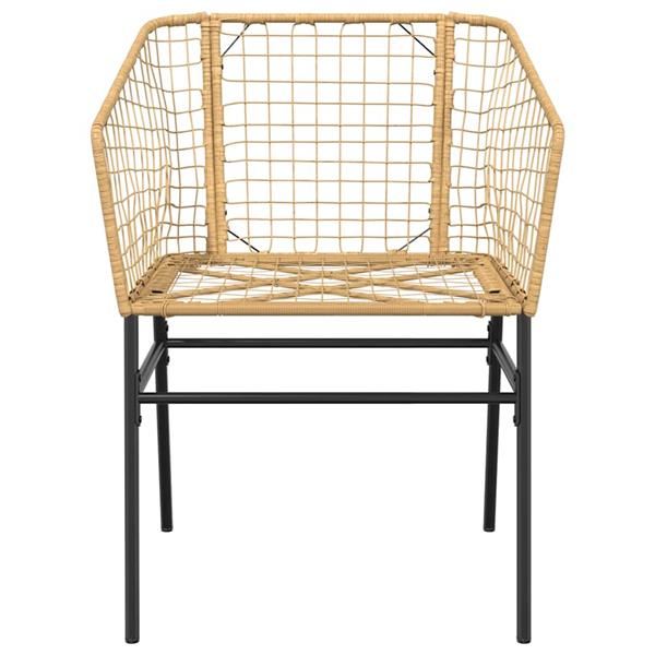 Grote foto vidaxl 7 delige tuinset poly rattan glas bruin tuin en terras tuinmeubelen