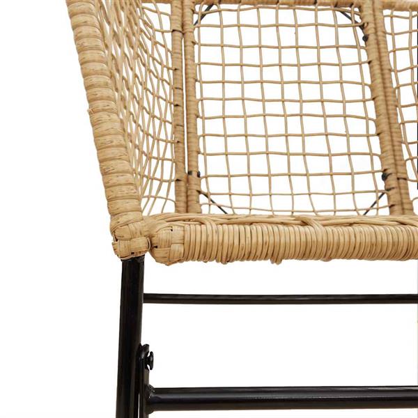 Grote foto vidaxl 7 delige tuinset poly rattan glas bruin tuin en terras tuinmeubelen