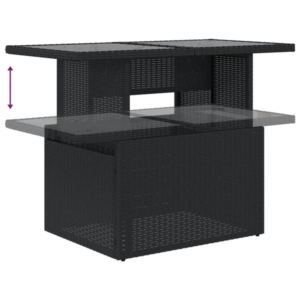 Grote foto vidaxl 7 delige loungeset met kussens poly rattan zwart tuin en terras tuinmeubelen