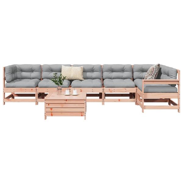 Grote foto vidaxl 7 delige loungeset massief douglas vurenhout tuin en terras tuinmeubelen