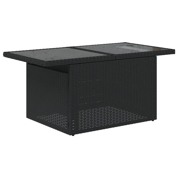 Grote foto vidaxl 7 delige loungeset met kussens poly rattan zwart tuin en terras tuinmeubelen