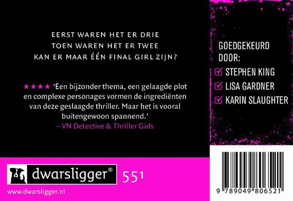 Grote foto de laatste meisjes dwarsligger 551 boeken thrillers