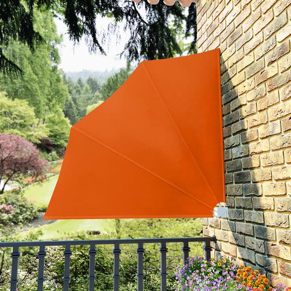 Grote foto vidaxl balkonscherm inklapbaar 140x140 cm terracottakleurig tuin en terras overige tuin en terras