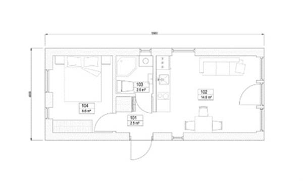Grote foto frame panel modular house with 38 m terrace huizen en kamers overige te koop