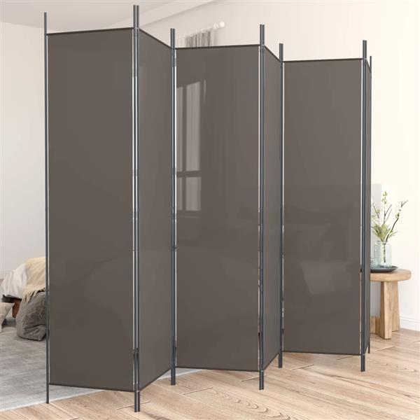 Grote foto vidaxl kamerscherm met 6 panelen 300x200 cm stof antracietkleurig huis en inrichting overige huis en inrichting