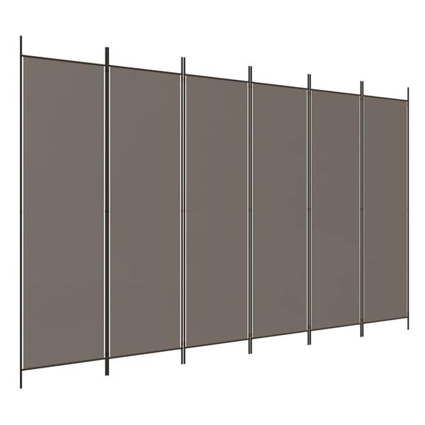 Grote foto vidaxl kamerscherm met 6 panelen 300x200 cm stof antracietkleurig huis en inrichting overige huis en inrichting
