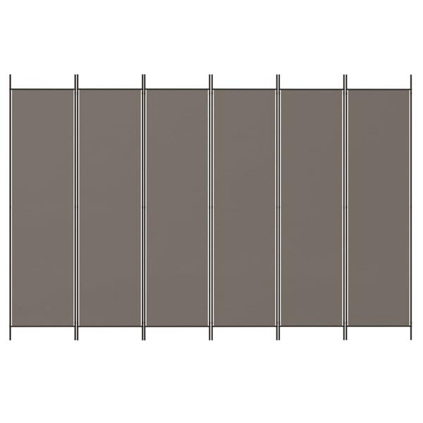 Grote foto vidaxl kamerscherm met 6 panelen 300x200 cm stof antracietkleurig huis en inrichting overige huis en inrichting