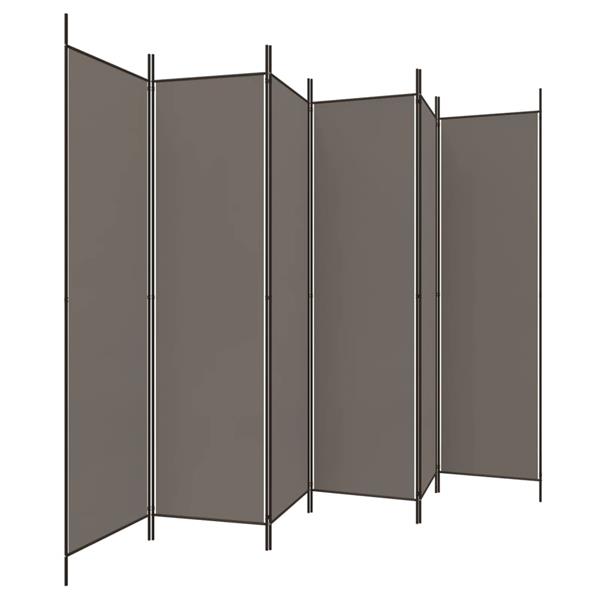 Grote foto vidaxl kamerscherm met 6 panelen 300x200 cm stof antracietkleurig huis en inrichting overige huis en inrichting